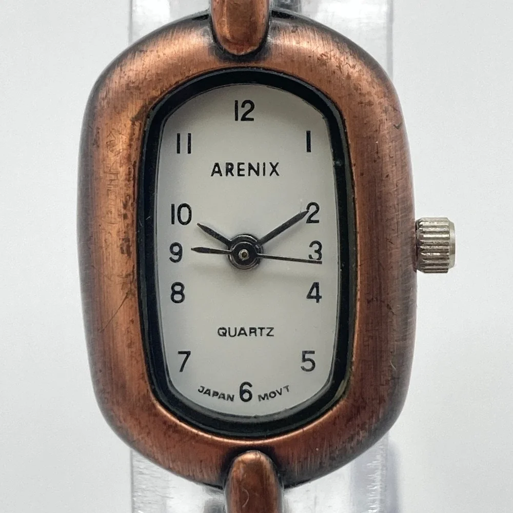 Arenix Women's Watch Copper Tone 18mm Oval New Battery SMALL 6